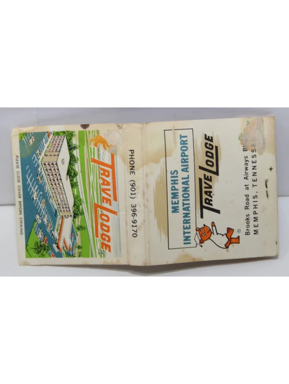 Vintage 60s Matchbook TraveLodge Memphis Airport Hotel Bomarito's Pete & Sam's